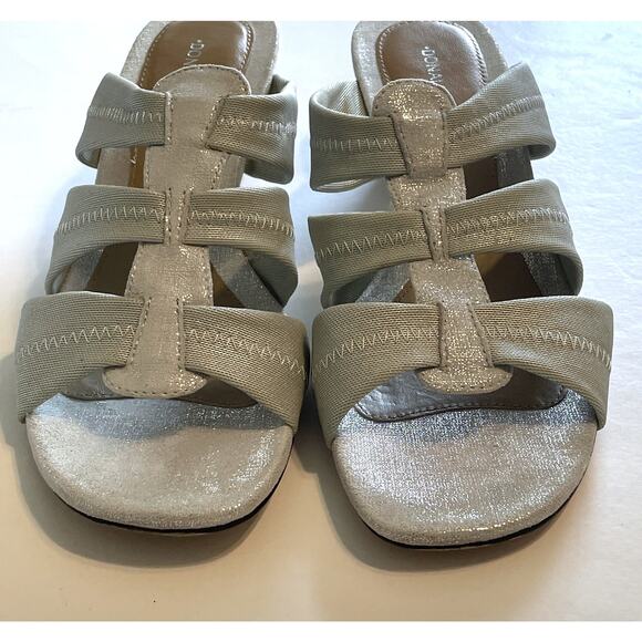 Donald J. Pliner HAIA Open Toe Sandals Womens Size 10 Mint Green Silver Metallic - Picture 2 of 9